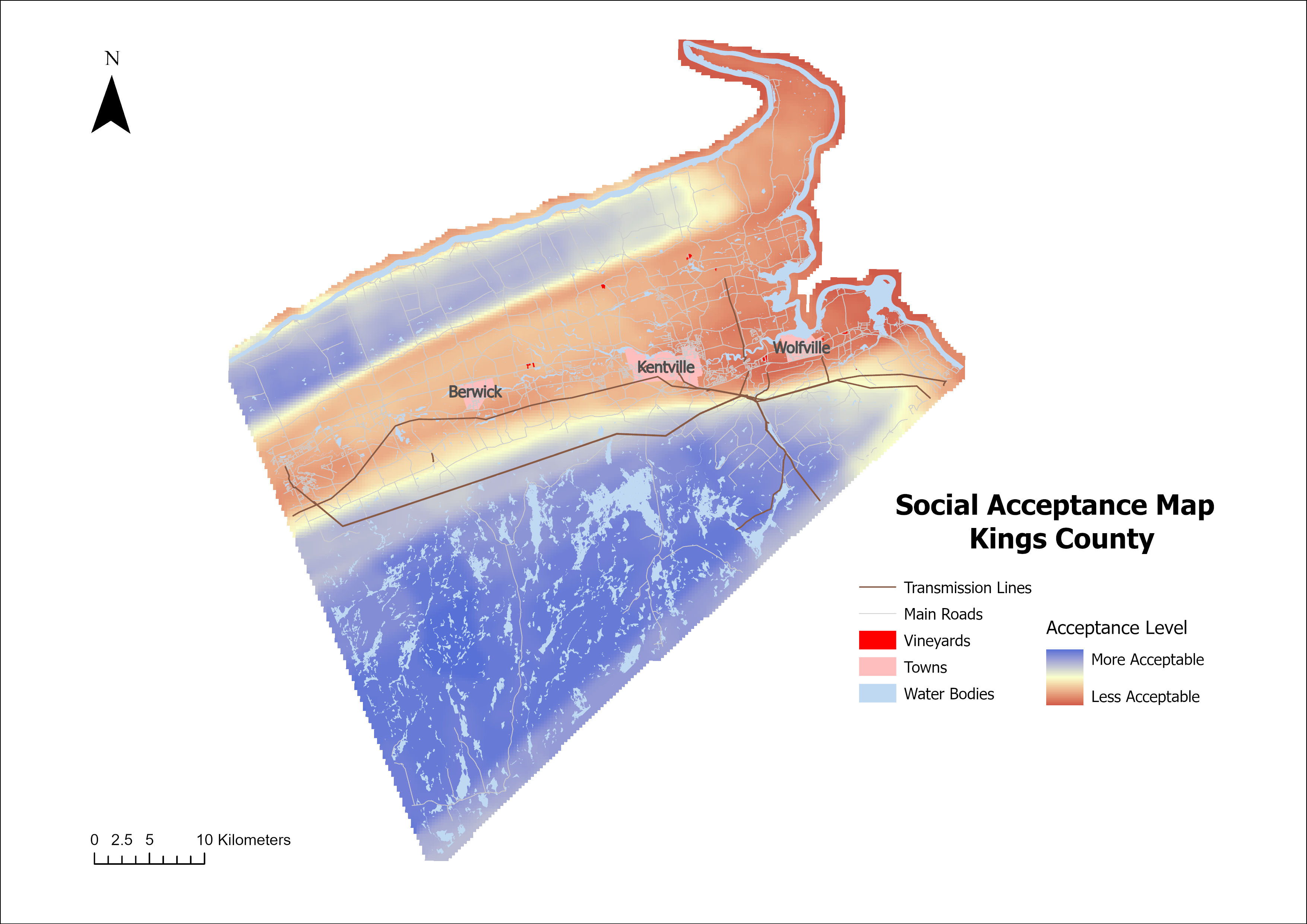 Social Acceptance Map - Kings County, NS